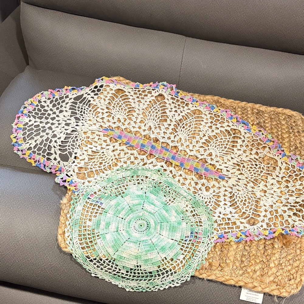 Colorful Crochet Doilies Set